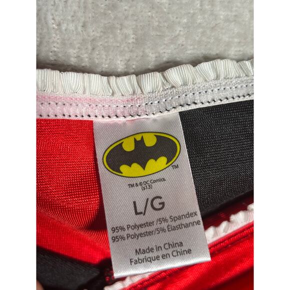 Harley Quinn Corset Costume Batman DC Red Black Womens Size Large - Picture 7 of 9